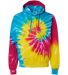 Tie-Dye CD877Y Youth 8.5 oz Pullover Hooded Sweats in Reactive rainbow front view