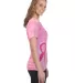 Tie-Dye CD1150 Ladie's Pink Ribbon T-Shirt in Pink ribbon side view