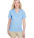 UltraClub UC102W Ladies' Cavalry Twill Performance in Wht/ colum blue front view