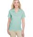 UltraClub UC102W Ladies' Cavalry Twill Performance in White/ jade front view