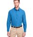 UltraClub UC500 Men's Bradley Performance Woven Sh in Pacific blue front view