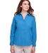 UltraClub UC500W Ladies' Bradley Performance Woven in Pacific blue front view