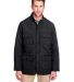 UltraClub UC708 Men's Dawson Quilted Hacking Jacke in Black front view