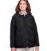 UltraClub UC708W Ladies' Dawson Quilted Hacking Ja in Black front view