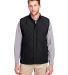 UltraClub UC709 Men's Dawson Quilted Hacking Vest in Black front view