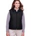 UltraClub UC709W Ladies' Dawson Quilted Hacking Ve in Black front view