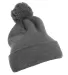Yupoong-Flex Fit 1501P Cuffed Knit Beanie with Pom in Heather grey front view