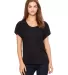 BELLA 8801 Womens Jersey Flowy Shirt in Black front view