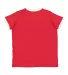LA T 6132 Youth Retro Ringer Fine Jersey Tee RED/ WHITE back view