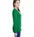 LA T 3538 Women's Fine Jersey Lace-Up Long Sleeve  VINT GREEN/ WHT side view