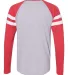 LA T 6934 Fine Jersey Mash Up Long Sleeve Tee VN HTH/ VN RD/ W back view
