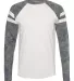 LA T 6934 Fine Jersey Mash Up Long Sleeve Tee NT HTH/ V CM/ NT front view