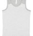 LA T 6119 Youth Contrast Back Fine Jersey Tank ASH/ HEATHER front view