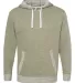 LA T 6779 Harborside Mélange French Terry Hooded  MILTRY GRN MLNGE front view