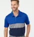 Adidas Golf Clothing A236 Merch Block Sport Shirt Collegiate Royal/ Grey Three/ Collegiate Navy front view