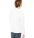 BELLA+CANVAS 3150 Mens Long Sleeve Henley Shirt in White back view