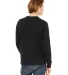 BELLA+CANVAS 3150 Mens Long Sleeve Henley Shirt in Black back view