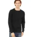 BELLA+CANVAS 3150 Mens Long Sleeve Henley Shirt in Black front view