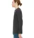 BELLA+CANVAS 3150 Mens Long Sleeve Henley Shirt in Drk grey heather side view