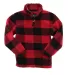 Boxercraft YQ10 Youth Sherpa Quarter-Zip Pullover Red/ Black Buffalo Plaid front view