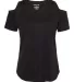 Boxercraft T32 Women's Cold Shoulder T-Shirt Black front view