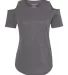 Boxercraft T32 Women's Cold Shoulder T-Shirt Granite front view
