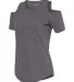 Boxercraft T32 Women's Cold Shoulder T-Shirt Granite side view