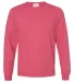 Champion Clothing CD200 Garment Dyed Long Sleeve T Crimson front view