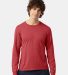 Champion Clothing CD200 Garment Dyed Long Sleeve T in Crimson front view