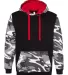 Code V 3967 Fashion Camo Hooded Sweatshirt Black/ Urban Woodland/ Red front view