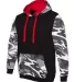 Code V 3967 Fashion Camo Hooded Sweatshirt Black/ Urban Woodland/ Red side view