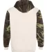 Code V 3967 Fashion Camo Hooded Sweatshirt Natural/ Green Woodland/ Orange back view