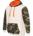 Code V 3967 Fashion Camo Hooded Sweatshirt Natural/ Green Woodland/ Orange side view