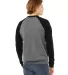 BELLA+CANVAS 3901 Unisex Sponge Fleece Sweatshirt in Dp heather/ blk back view