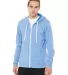 BELLA+CANVAS 3909 Unisex Tri-blend Sponge Fleece Z in Blue triblend front view