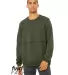 Bella + Canvas 3743 Fast Fashion Unisex Raw Seam C in Military green front view