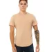 Bella + Canvas 3003 Fast Fashion Jersey Curved Hem in Hthr sand dune front view