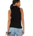 Bella + Canvas 6807 Fast Fashion Women's Mock Neck in Solid blk blend back view