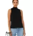 Bella + Canvas 6807 Fast Fashion Women's Mock Neck in Solid blk blend front view