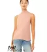 Bella + Canvas 6807 Fast Fashion Women's Mock Neck in Heather peach front view