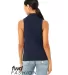 Bella + Canvas 6807 Fast Fashion Women's Mock Neck in Heather navy back view