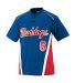 Augusta Sportswear 1526 Youth RBI Performance Jers in Royal/ red/ white front view