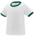 Augusta Sportswear 712 Toddler Ringer T-Shirt White/ Dark Green front view