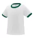 Augusta Sportswear 712 Toddler Ringer T-Shirt White/ Dark Green side view