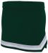 Augusta Sportswear 9146 Girls' Pike Skirt in Dark green/ white/ metallic silver front view
