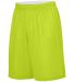Augusta Sportswear 1406 Reversible Wicking Shorts in Lime/ white side view