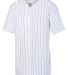 Augusta Sportswear 1686 Youth Pinstripe Full Butto in White/ royal front view