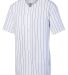 Augusta Sportswear 1686 Youth Pinstripe Full Butto in White/ navy front view