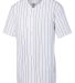 Augusta Sportswear 1686 Youth Pinstripe Full Butto in White/ black front view