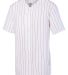 Augusta Sportswear 1686 Youth Pinstripe Full Butto in White/ red front view